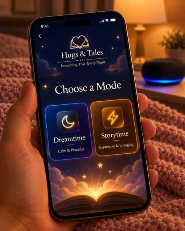 Choosing between Storytime and Dreamtime modes on a phone