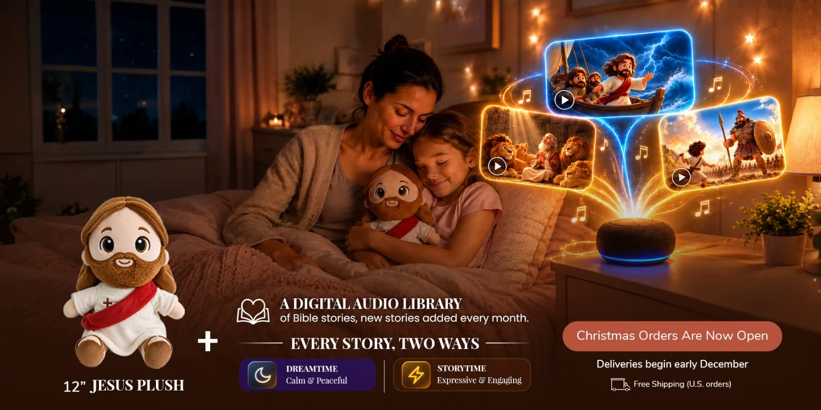 Hugs & Tales faith companions for bedtime. Shop now.